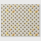 Zonnebloem en ontwerp van de Bee-reeks Tien Cadeaupapier (Vlak)