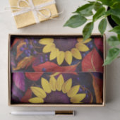 Zonnebloem en Paarse bessen, herfsttuin Tissuepapier (Geschenk)