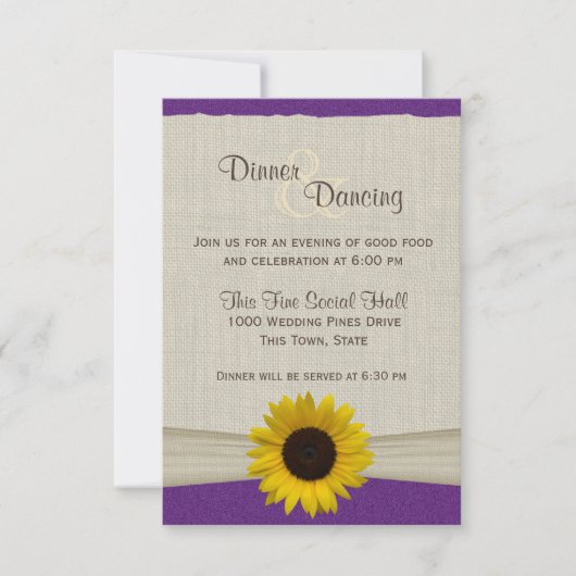 Zonnebloem en Paarse en gele ontdekking Kaart (Voorkant)