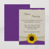 Zonnebloem en Paarse en gele ontdekking Kaart (Voorkant / Achterkant)