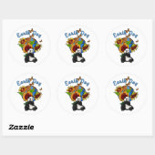 Zonnebloem en Panda Aarde Ronde Sticker (Vel)