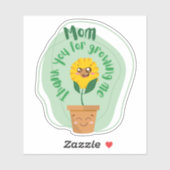 Zonnebloem en plant van mama sticker (Vel)