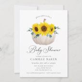 Zonnebloem en Pompoen Herfst Baby Shower Uitnodigi Kaart (Voorkant)