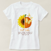 Zonnebloem en Pompoen Herfst T-Shirt