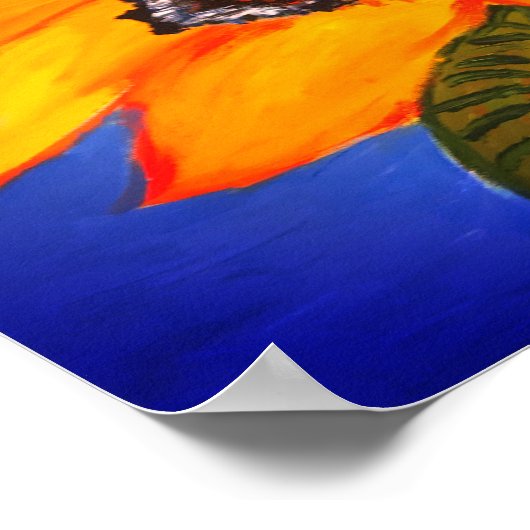 Zonnebloem en Poster van vlinder (Hoek)