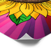 Zonnebloem en Quote | Waar je ook bent geplant Poster (Hoek)