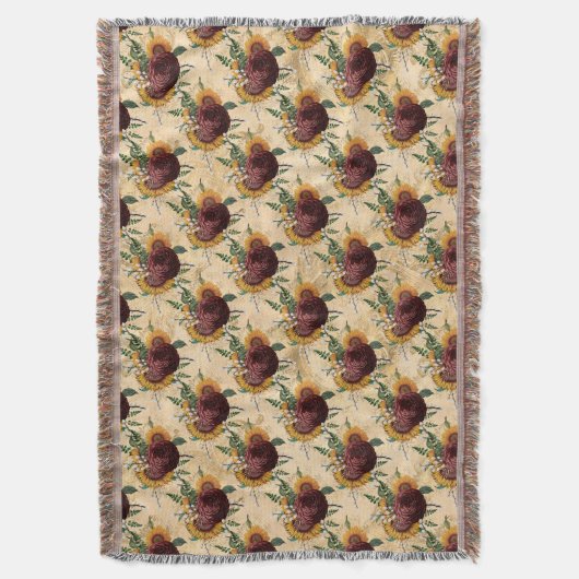 Zonnebloem en Ranunculus Deken (Voorkant Verticaal)