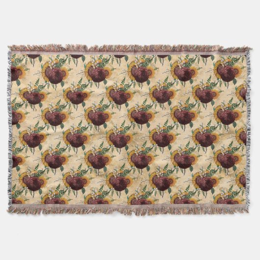 Zonnebloem en Ranunculus Deken (Voorkant)