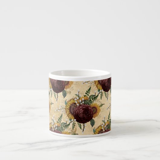 Zonnebloem en Ranunculus Espresso Kop (Voorkant)