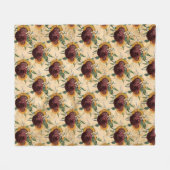 Zonnebloem en Ranunculus Fleece Deken (Voorkant (Horizontaal))