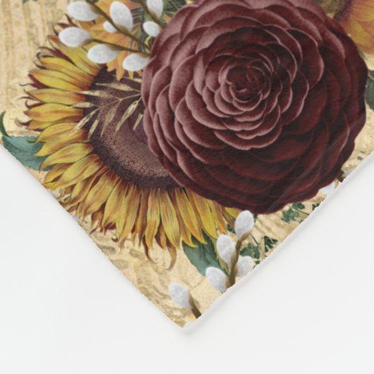 Zonnebloem en Ranunculus Fleece Deken (Hoek)