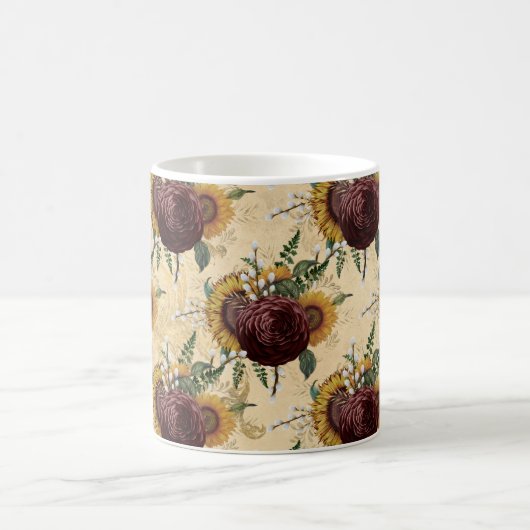 Zonnebloem en Ranunculus Koffiemok (Center)