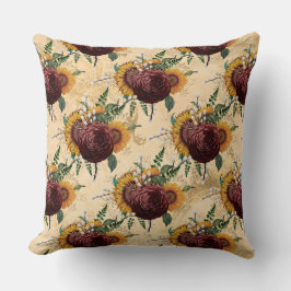 Zonnebloem en Ranunculus Kussen