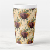 Zonnebloem en Ranunculus Latte Mok (Voorkant)