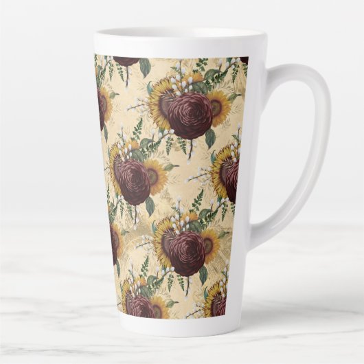 Zonnebloem en Ranunculus Latte Mok (Rechts)