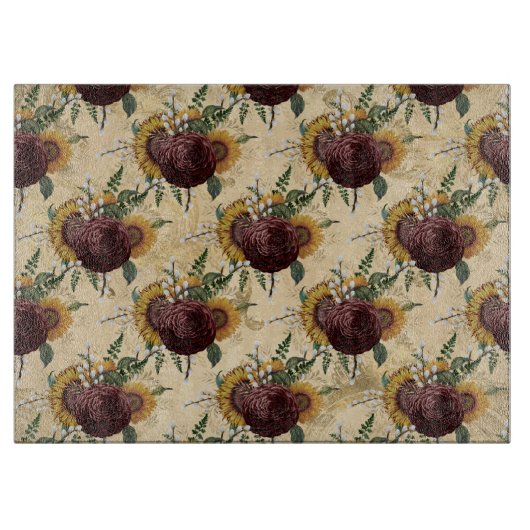 Zonnebloem en Ranunculus Snijplank (Voorkant)