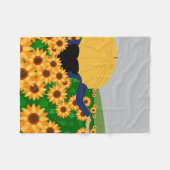 Zonnebloem en regen fleece deken (Voorkant (Horizontaal))