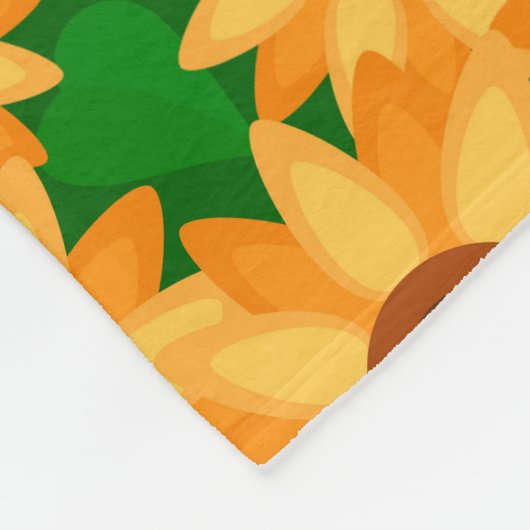 Zonnebloem en regen fleece deken (Hoek)