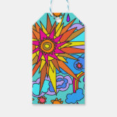 Zonnebloem en Regenboog Cadeautas Cadeaulabel (Voorkant)