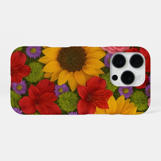 Zonnebloem en Roos iPhone Case iPhone Hoesje (Achterkant horizontaal)