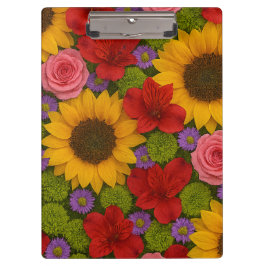 Zonnebloem en Roos Planner Klembord