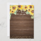 Zonnebloem en Roos Rustic 40th Birthday-uitnodigin Kaart (Achterkant)