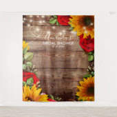 Zonnebloem en Rozen Achtergrond - Fotorekwisiet Wandkleed (Voorkant)