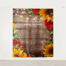 Zonnebloem en Rozen Achtergrond - Photo Prop Wandkleed