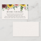 Zonnebloem en Rozen Boeken voor Baby insert kaart (Voorkant / Achterkant)