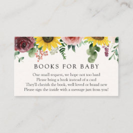 Zonnebloem en Rozen Boeken voor Baby insert kaart