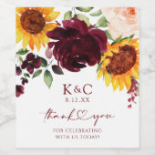 Zonnebloem en Rozen Bourgogne Wijnlab Wijn Etiket (Enkel label)