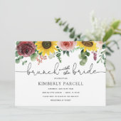 Zonnebloem en Rozen Brunch met de Bruidsborrel Kaart (Staand voorkant)