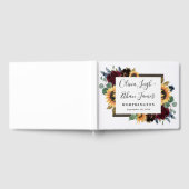 Zonnebloem en Rozen Burgundy Red Navy Blue Weddens Gastenboek (Volledig)