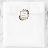 Zonnebloem en Rozen Burgundy Red Navy Blue Weddens Ronde Sticker (Tas)