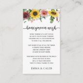 Zonnebloem en Rozen Honeymoon Wish Enclosure Card Informatiekaartje (Voorkant)