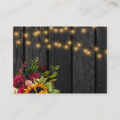 Zonnebloem en rozen met vuurwapens informatiekaartje (Achterkant)