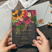 Zonnebloem en rozen met vuurwapens kaart