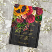 Zonnebloem en rozen met vuurwapens kaart