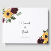 Zonnebloem en Rozen Rustic Country Wedding Gastenboek (Voorkant)
