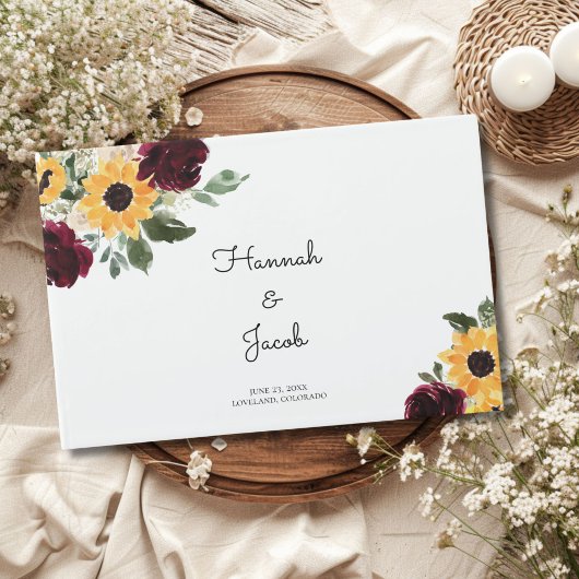 Zonnebloem en Rozen Rustic Country Wedding Gastenboek