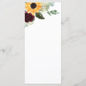 Zonnebloem en Rozen Rustic Country Wedding Menu (Achterkant)