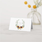 Zonnebloem en Rozen Rustic Wedding Plaatskaartje (Achterkant)