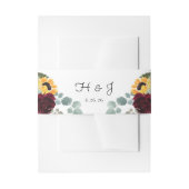 Zonnebloem en Rozen Rustic Wedding Uitnodigingen Wikkel (Voorkant Voorbeeld)