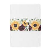 Zonnebloem en Rozen Rustic Wedding Uitnodigingen Wikkel (Achterkant Voorbeeld)