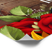 Zonnebloem en Rozen Rustieke Bruidsdouche Bord Poster (Hoek)