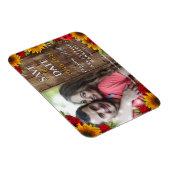 Zonnebloem en Rozen Rustisch hout Lichte fotomagne Magneet (Rechterzijde)