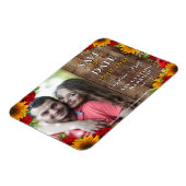 Zonnebloem en Rozen Rustisch hout Lichte fotomagne Magneet (Linkerzijde)