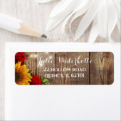 Zonnebloem en Rozen Uitgebreide adresaanduiding Etiket (Insitu)