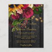 Zonnebloem en rozen, uitnodiging voor een herdenki (Voorkant)