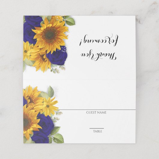 Zonnebloem en Rozen van de marine Rustic Plaatskaartje (Buitenkant ongevouwen)